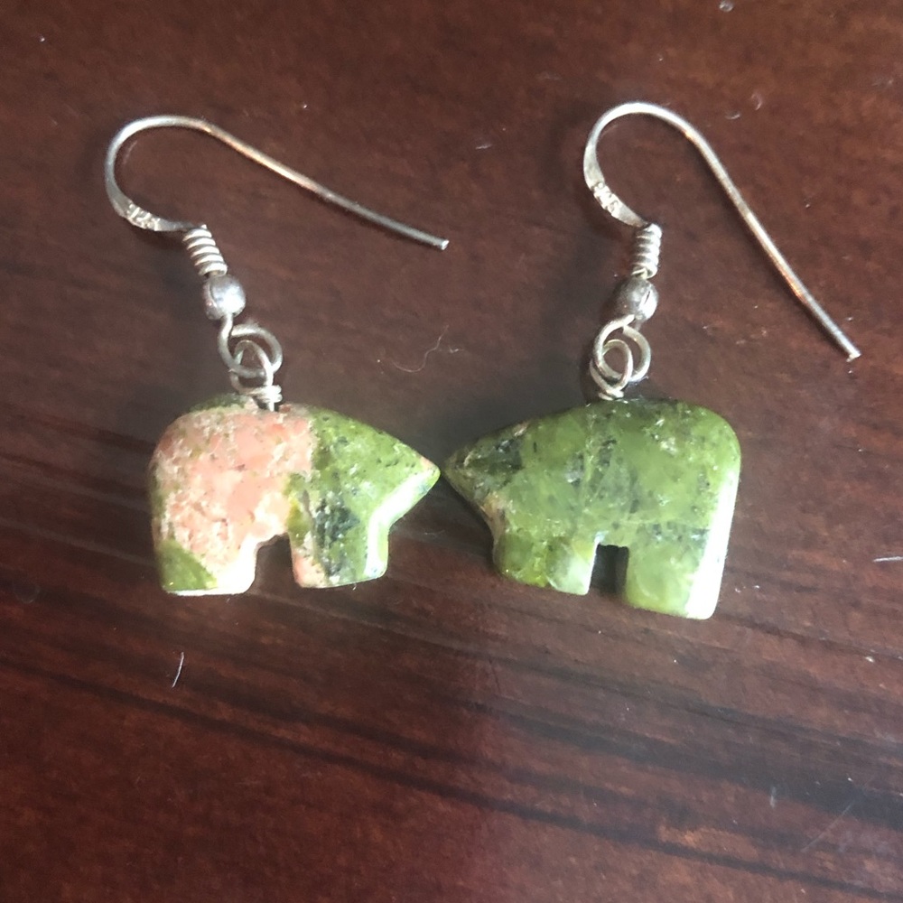 Multi Color Stone Animal Shaped Earrings